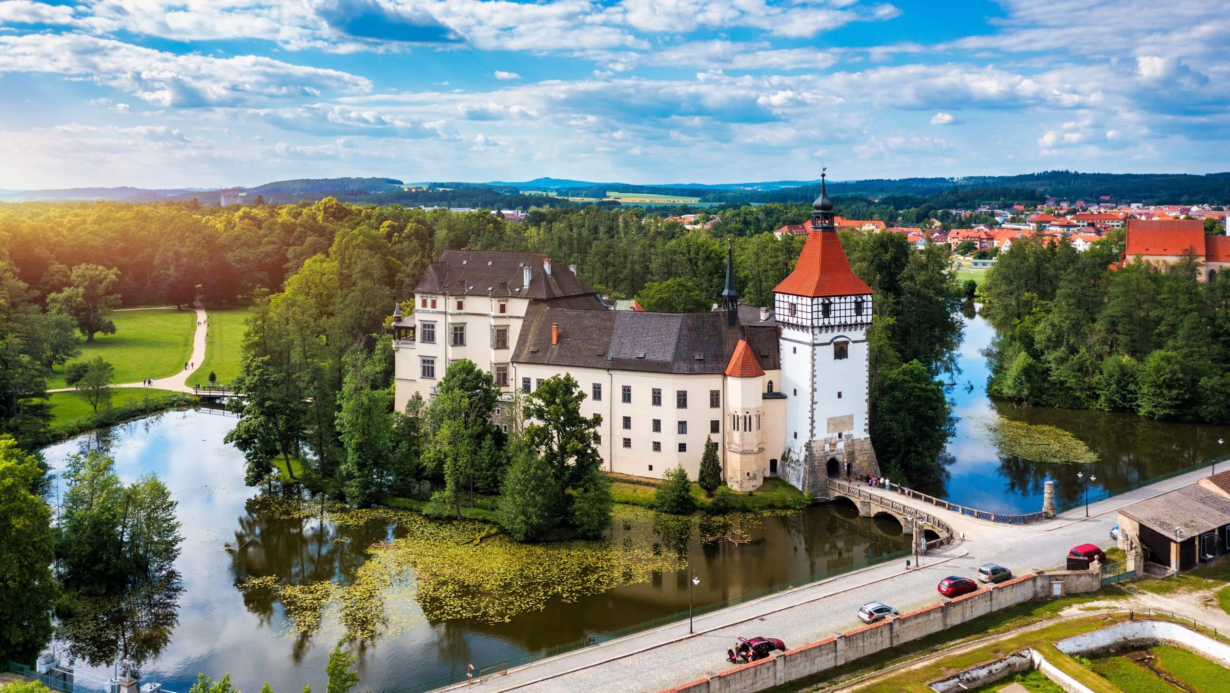castle blatna czech republic drone sunny